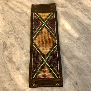 Streets Ahead Beaded Leather Cuff